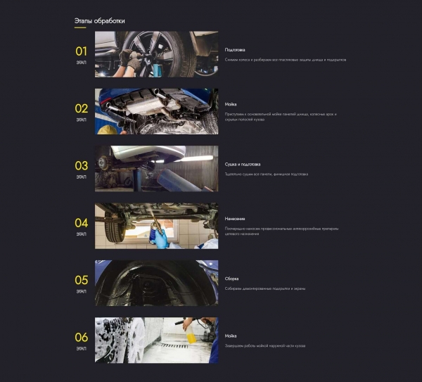 Главная страница в виде Landing Page с описанием услуги